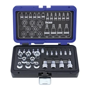 Zestaw 24 kluczy nasadowych 1/4"+1/2"2" trzpieniowych Torx FORUM