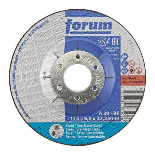 Tarcza ścierna do obróbki zgrubnej stali, 115 x 6 mm, T42 wygięta Forum