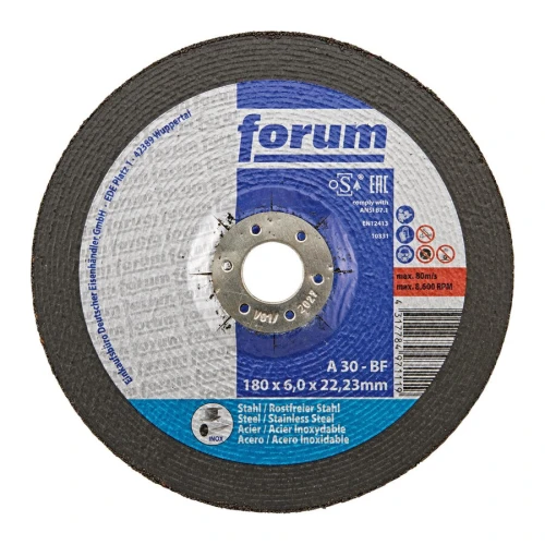 Tarcza ścierna do obróbki zgrubnej stali, 180 x 6 mm, T42 wygięta Forum