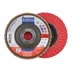 Ściernica listkowa talerzowa wysklepiona 12°, ziarno ceramiczne, 115 mm, w. ziarna 40 Forum