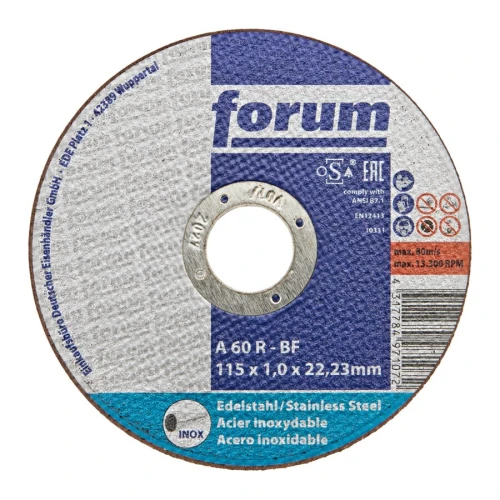 Tarcza do cięcia stali nierdzewnej, INOX 115x 1,0 mm, T41 prosta Forum