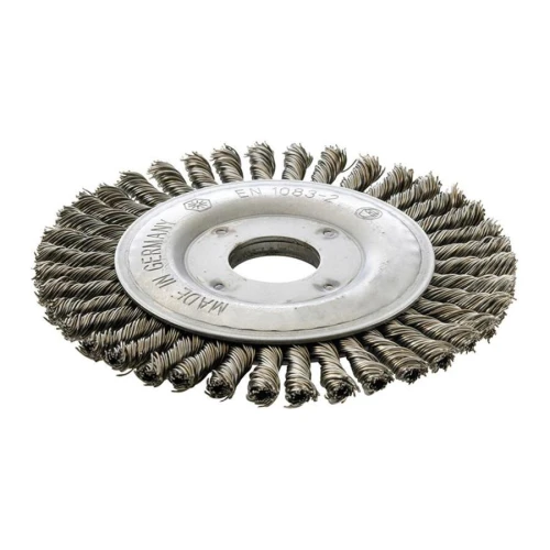 Szczotka tarczowa, drut stalowy, pleciony, wąska 125 mm Forum