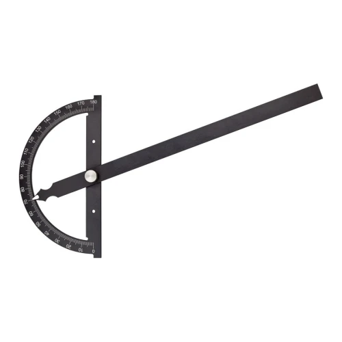 Kątomierz metalowy półokrągły ze śrubą ustalającą 0-180° 80 mm Fortis