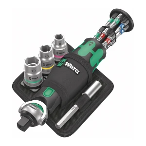 Grzechotka 8009 Zyklop Pocket Set 2 z wbudowanym magazynkiem na bity 3/8"+1/4" 19 szt. Wera