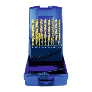 Zestaw 25 wierteł tytanowych HSS-TIN w kasecie plastikowej 1-13 mm