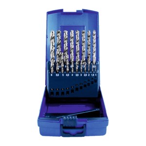 Zestaw 25 wierteł szlifowanych HSS-G do metalu w kasecie plastikowej 1-13 mm
